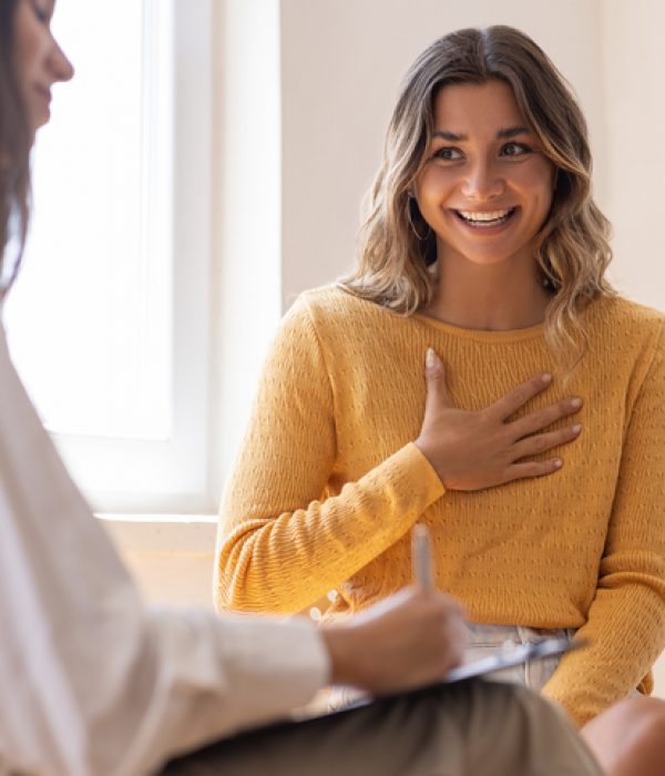Psychologist listening to her patient